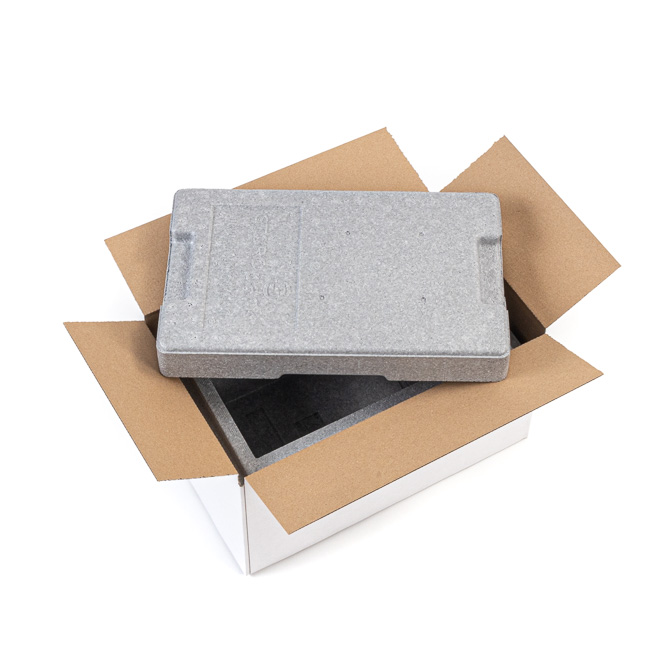 Isolierbox mit Deckel 3,5L (225x225x195 mm) / Styroporbox Kühlbox Thermobox